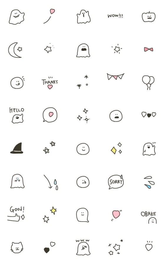 [LINE絵文字]⭐︎⭐︎cute OBAKE⭐︎⭐︎の画像一覧