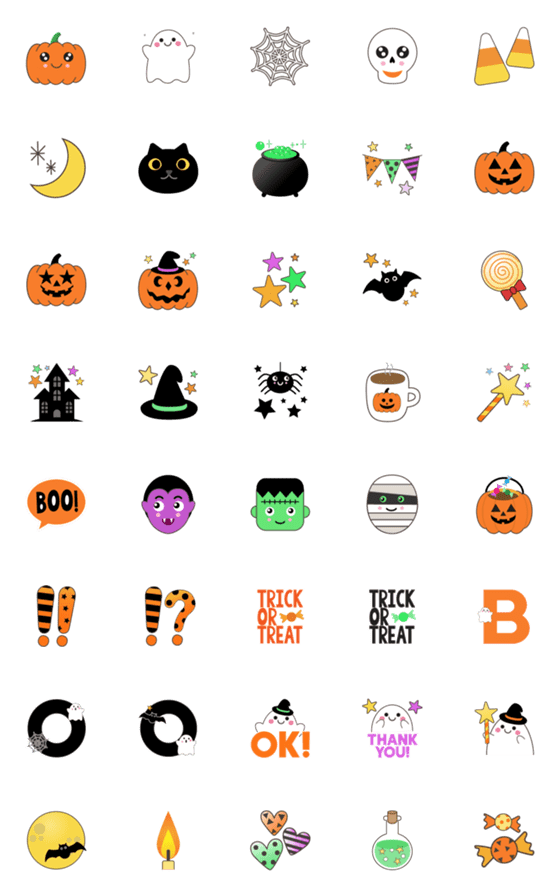 [LINE絵文字]ハロウィンの楽しいアニメーション絵文字の画像一覧