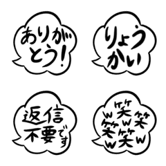 シンプルな吹き出し 日常挨拶 絵文字 ②の絵文字メイン画像