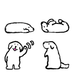 [LINE絵文字] white dog cute movementの画像