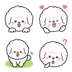 [LINE絵文字] ふわふわ♡かわいい♡ビションフリーゼの画像