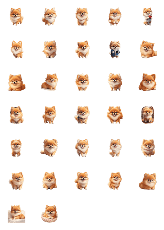 [LINE絵文字]Cute little dog, many expressions, emojiの画像一覧