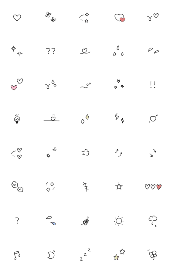 [LINE絵文字]【小さい】おしゃれなモノトーン絵文字♡の画像一覧