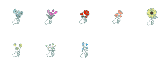[LINE絵文字]花束を贈りたいアナタにの画像一覧