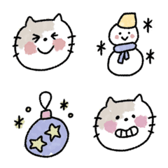 [LINE絵文字] 水彩風♡ねこ♡冬の画像