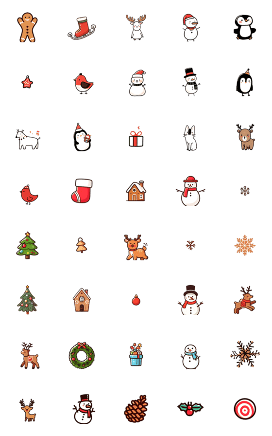 [LINE絵文字]happy merry christmas santa snowman_03の画像一覧