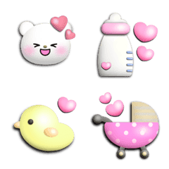 [LINE絵文字] かわいい♡ぷっくり絵文字4(クマ赤ちゃん)の画像