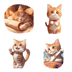 [LINE絵文字] Orange cat stubborn about the villagersの画像