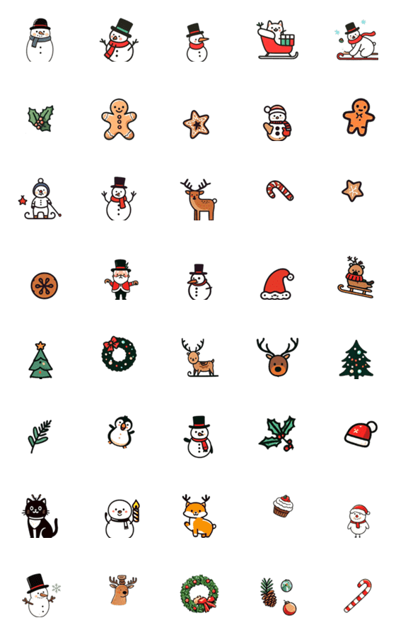 [LINE絵文字]happy merry christmas santa snowman_19の画像一覧