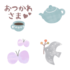 [LINE絵文字] 北欧風♥水彩絵文字の画像