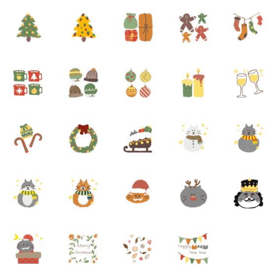 [LINE絵文字]Cats-Xmas1の画像一覧
