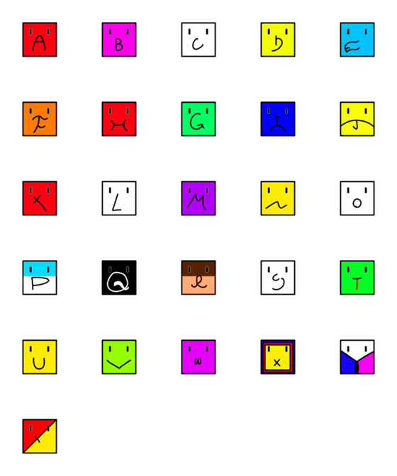 [LINE絵文字]english emoticon square 2023 LET'S DRAWの画像一覧