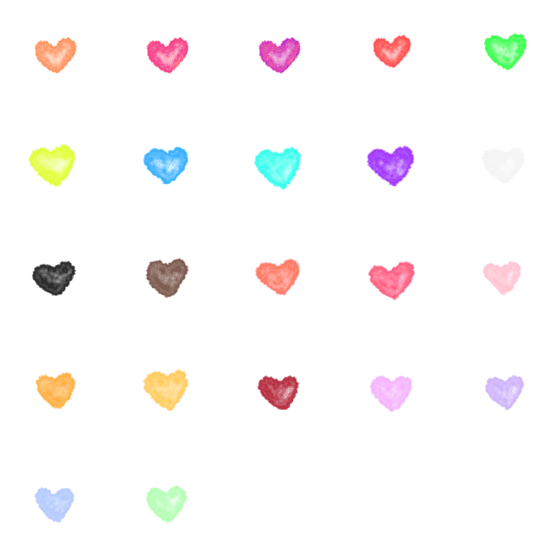 [LINE絵文字]Bright, colorful heartsの画像一覧