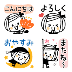 [LINE絵文字] ボブGIRL♡文字入り絵文字の画像