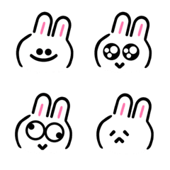 明色 大人可愛い うさぎ 黒 顔文字 AAの絵文字メイン画像