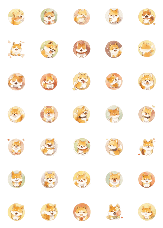 [LINE絵文字]Cute Shiba Inu！！の画像一覧