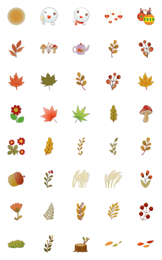 [LINE絵文字]Practical autumn and combinationの画像一覧