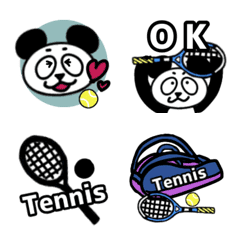 [LINE絵文字] ぱんだくんの毎日テニス絵文字の画像