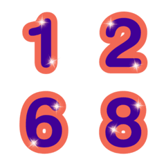 [LINE絵文字] Pack Number : Orange-Purple (Sparkle)の画像
