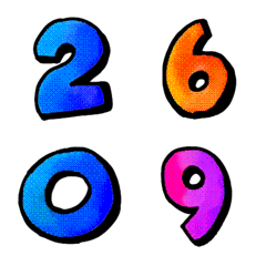 [LINE絵文字] ゲーム内の数字の画像