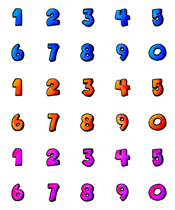 [LINE絵文字]明るい数字の画像一覧