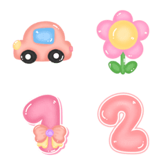 [LINE絵文字] Emoji Decorations and Numbers Pastelの画像