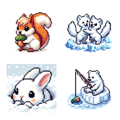 [LINE絵文字] 冬の動物達の絵文字の画像