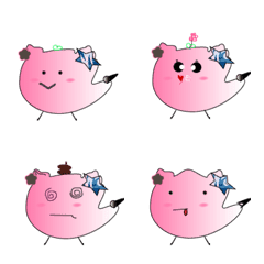[LINE絵文字] cute pink monsterの画像