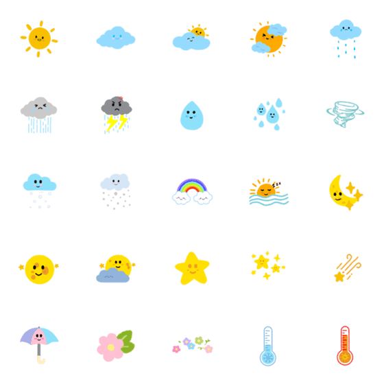 [LINE絵文字]Cute weather emojis(Edited version)の画像一覧