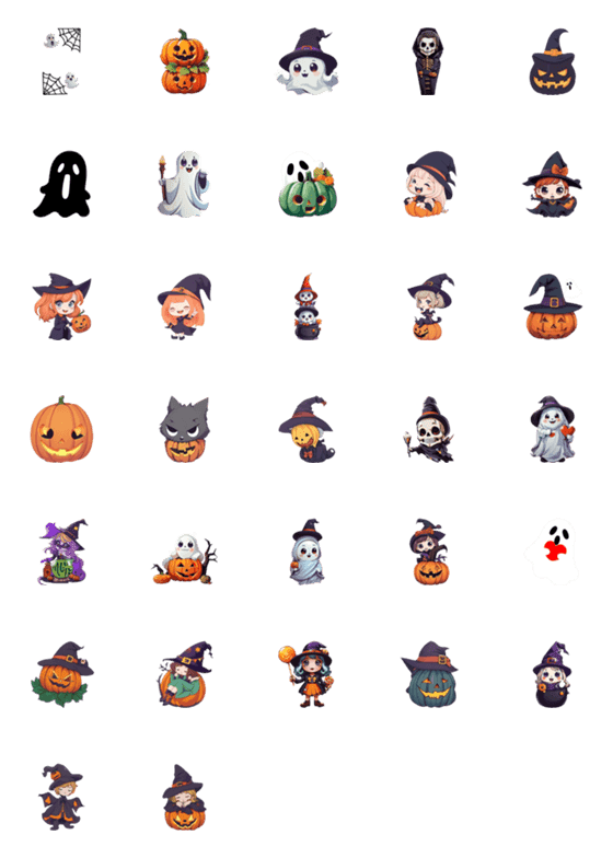 [LINE絵文字]Chat Hello Halloween Emojiの画像一覧