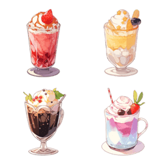 [LINE絵文字] Yogurt ice cream drink emojiの画像