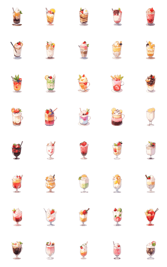 [LINE絵文字]Yogurt ice cream drink emojiの画像一覧