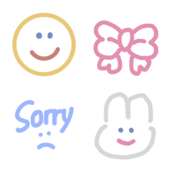 [LINE絵文字] 見やすいシンプルな太線画の絵文字12の画像