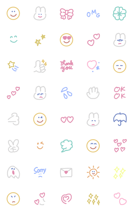 [LINE絵文字]見やすいシンプルな太線画の絵文字12の画像一覧