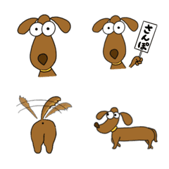 [LINE絵文字] Yellow ribbon miniature dachshundの画像