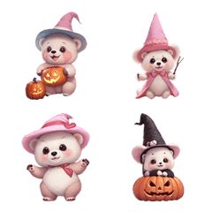 Little White Bear, Halloween Festivalの絵文字メイン画像