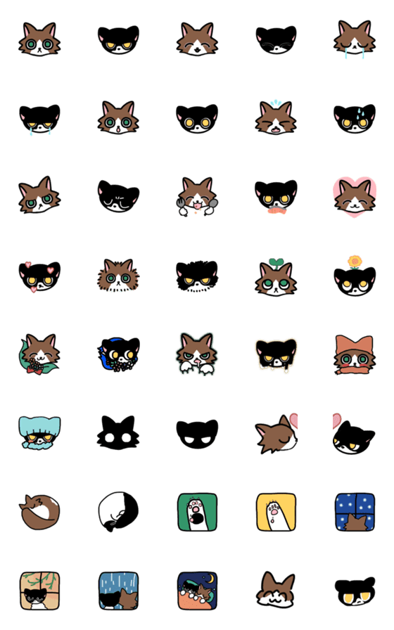 [LINE絵文字]わたしのねこ ( ベロニカ ＆ ダヴ )の画像一覧