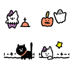 [LINE絵文字] クリスマス  ハロウィン つながる罫線の画像