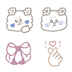 くま線画くすみ可愛い絵文字の絵文字メイン画像