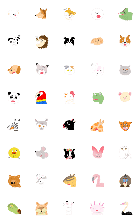 [LINE絵文字]ほんわか動物 絵文字の画像一覧
