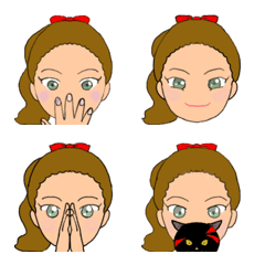 [LINE絵文字] 推しくん絵文字(女の子バージョン)の画像