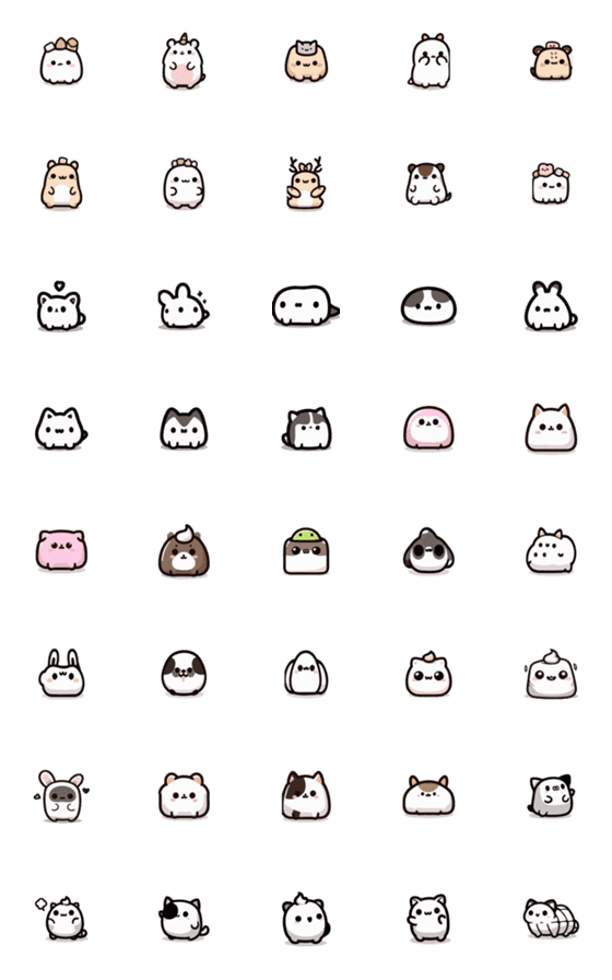 [LINE絵文字]Super cute animal expression stickers1の画像一覧