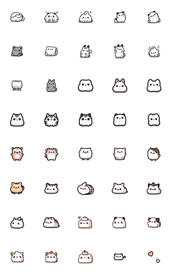 [LINE絵文字]4Super cute animal expression stickersの画像一覧