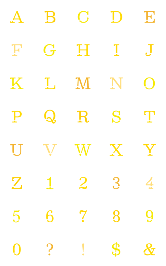 [LINE絵文字]Twopebaby Yellow Letter Numberの画像一覧