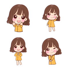 [LINE絵文字] NamCha little girl emojisの画像