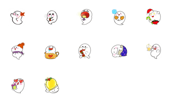 [LINE絵文字]Boo's warm in Autumn and Winterの画像一覧