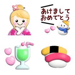 [LINE絵文字] かわいい♡ぷっくり絵文字3 秋と冬(お正月)の画像