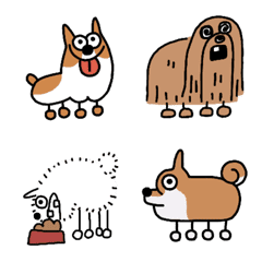 [LINE絵文字] 棒足棒腕なぞの犬絵文字 人気な色んな犬の画像