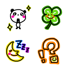 [LINE絵文字] らくがき風カラフル絵文字の画像