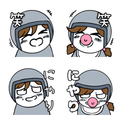 [LINE絵文字] ジェットヘルメットシスターの画像